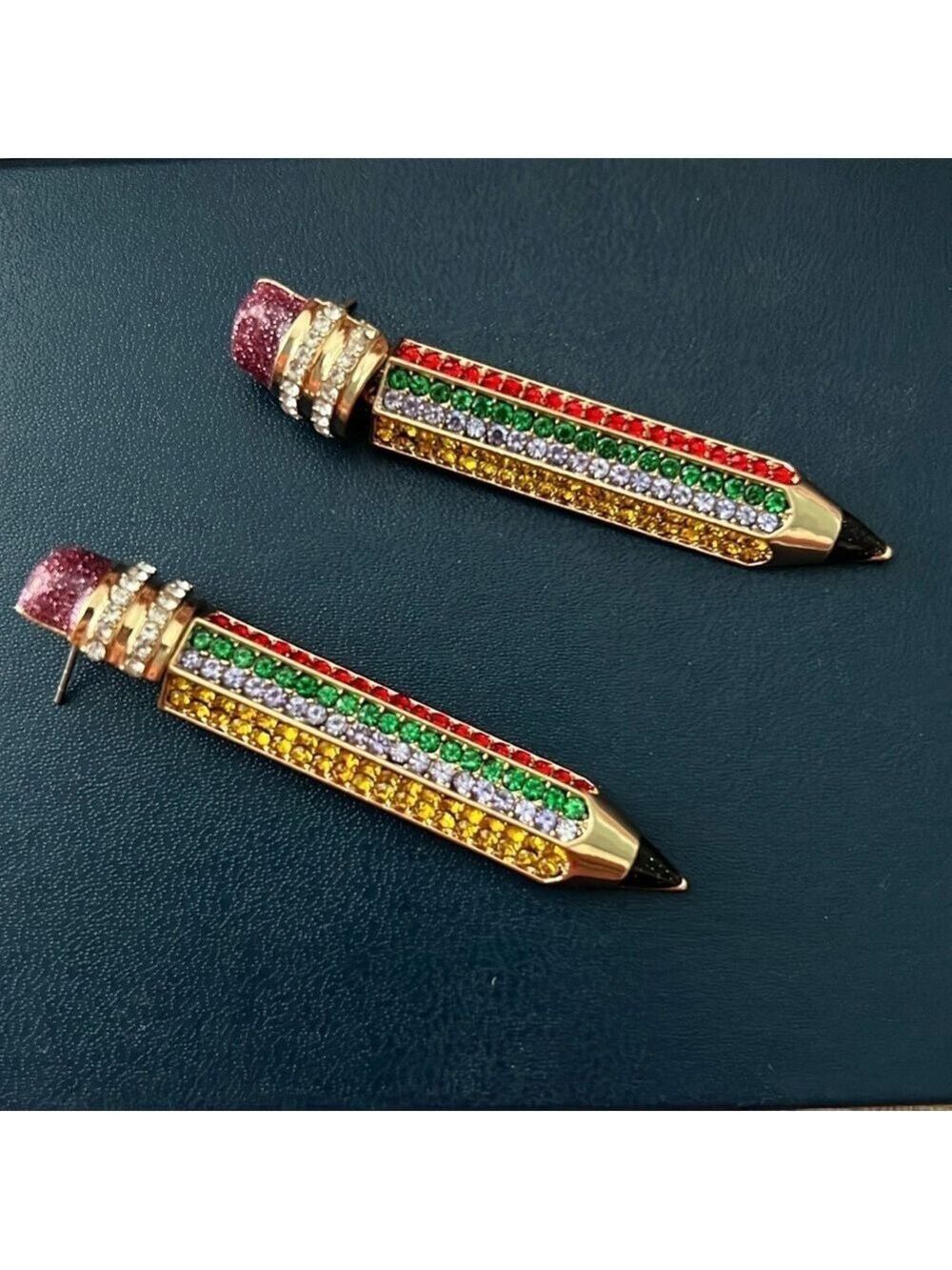 BaubleBar Multicolor Rhinestone Pencil Earrings